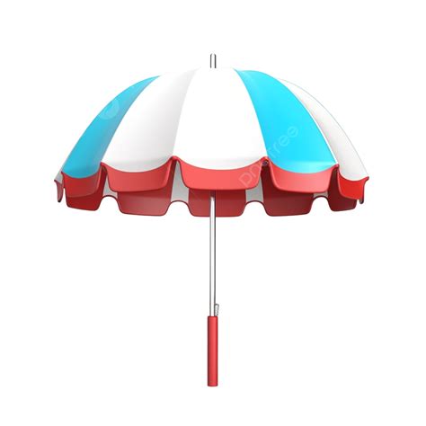 Beach Umbrella With Buoy 3d Illustration 3d Beach Umbrella Png