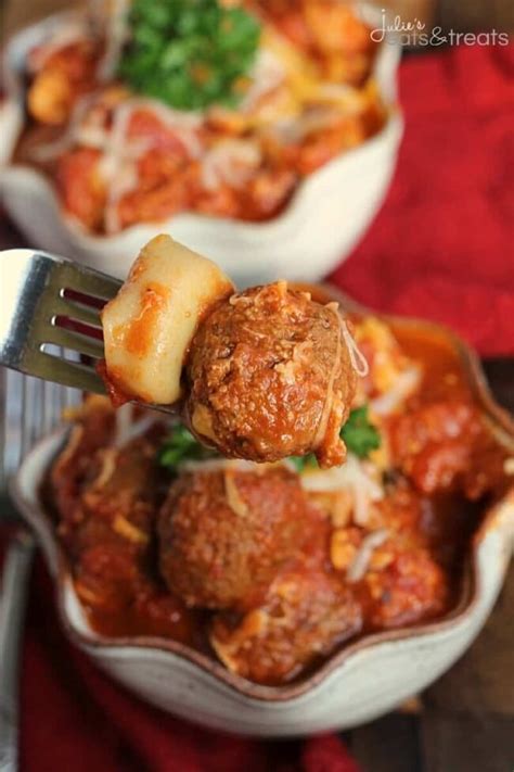 Crock Pot Cheesy Meatball Tortellini Julie S Eats Treats