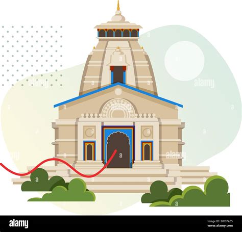 Kedarnath Temple Jyotirlingas Uttarakhand Stock Illustration As