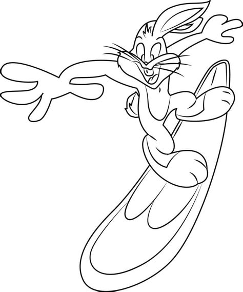 Bugs Bunny Jugando Baloncesto Para Colorear Imprimir E Dibujar