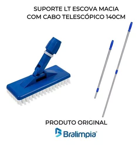 Kit Suporte Lt Limpa Tudo Escova Macia Cabo Bralimpia Frete Gr Tis