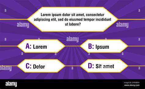 Question And Answers Vector Template For Quiz Game Exam Tv Show