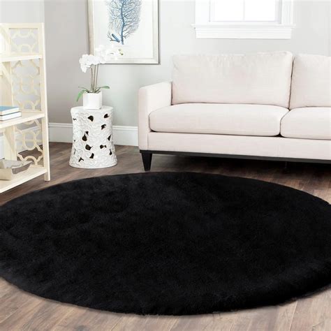 Amazon Latepis Round Area Rugs 5ft Black Fuzzy Rug Washable Faux