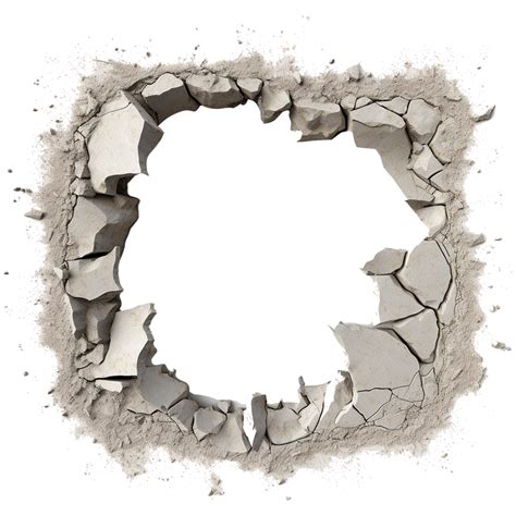 AI generated Hole in concrete isolated on transparent background 38040384 PNG