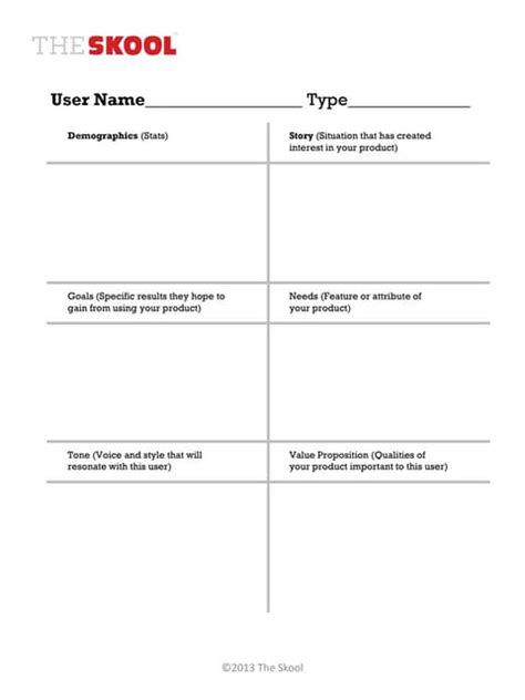 Blank User Profile Worksheet | PDF | Free Download