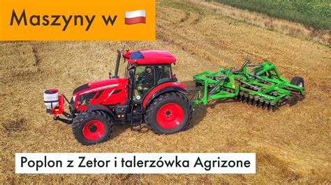 Zetor talerzowanie i siew poplonu w ściernisko Maszyny rolnicze