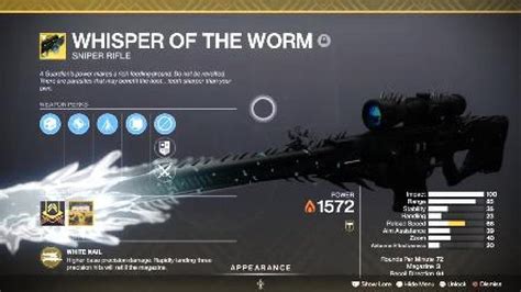 Whisper Of The Worm Exotic Weapon Catalyst Destiny 2 YouTube