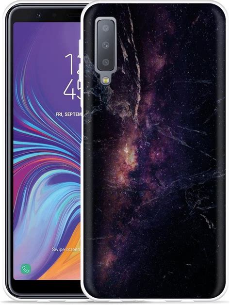 Galaxy A Hoesje Black Space Marble Designed By Cazy Bol