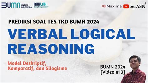 Latihan Soal Prediksi Tes Tkd Bumn Verbal Logical Reasoning Youtube