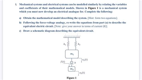 Solved 1 Mechanical Systems And Electrical Systems Can Be Chegg