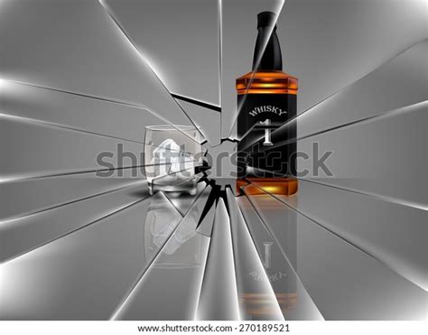 Broken Whisky Glass Over Royalty Free Licensable Stock