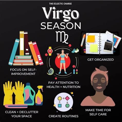 A Poster With The Words Virgo Season M And Various Things To Do In