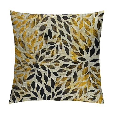 Chilfamy Yellow Dahlia Pillow Covers Rustic Geometric Flower Throw