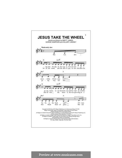 Jesus Take The Wheel Carrie Underwood Por Brett James G Sampson H