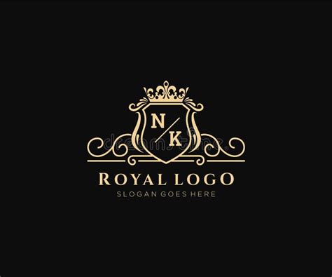 Initial Nk Letter Luxurious Brand Logo Template For Restaurant