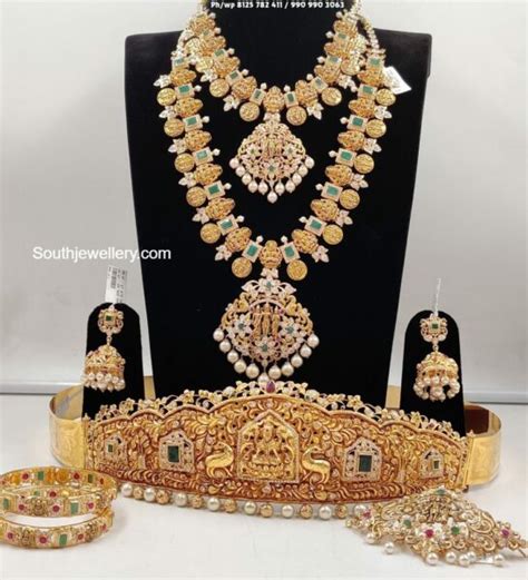 Antique Gold Bridal Temple Jewellery Set Indian Jewellery Designs