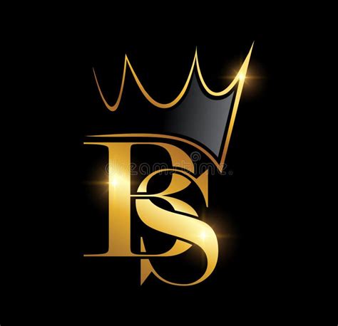 Golden Crown Monogram Initial Letters Bs Stock Vector Illustration Of