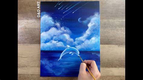 Blue Dolphin Painting Tutorial On Canvas Acrylic Technique On Canvas