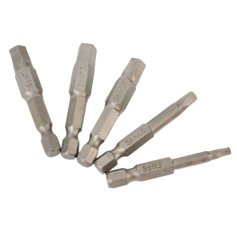 Ensemble de 5 bits tournevis magnétiques Torx sécurité hexagonale 50 mm