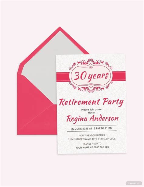 Printable Retirement Party Invitation Template In Pages Word