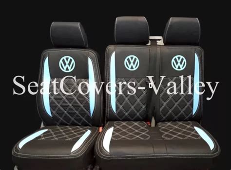 VW TRANSPORTER T5 T6 Front Row 1 1 2x Single Leatherette Seat Covers