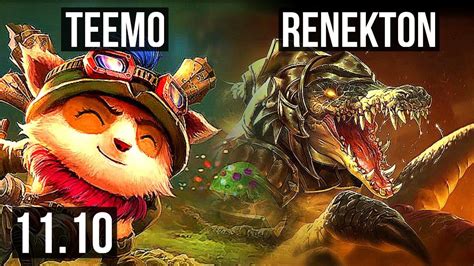 Teemo Vs Renekton Top 14m Mastery 500 Games 428 Kr Diamond