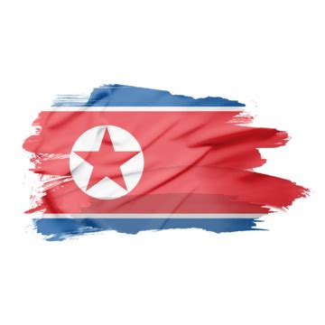 Bandeira Da Coreia Do Norte Em Pincelada Nova Png Cor Ia Do