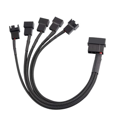 Buy 4 Pin Molex To 5 X 3 Pin 4 Pin Pmw 12v Pc Case Fan Power Adapter Cable 3 Pin Or 4 Pin