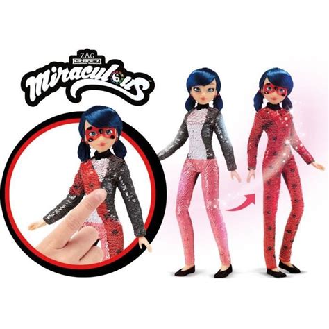 Poup E Sequin Miraculous Ladybug Marinette Cm Bandai