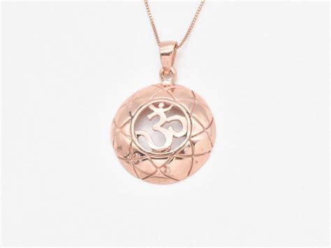 Rose Gold Om Pendant Traditional Om Religious Pendant Symbolic