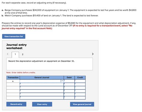 Solved For Each Separate Case Record An Adjusting Entry If Chegg