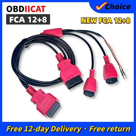 Adaptador FCA 12 8 Para Chrysler Conector OBD2 12 Pinos Para 8 Pinos