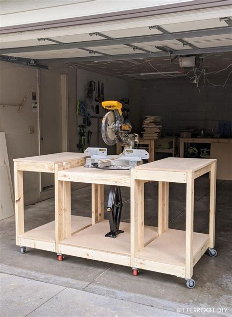 DIY Workbench with Hideaway Miter Saw | Tylynn M | Diy workbench ...