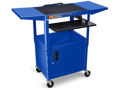 Luxor Avj42kbcdl Rb Adjustable Height Steel Av Cart With Pullout