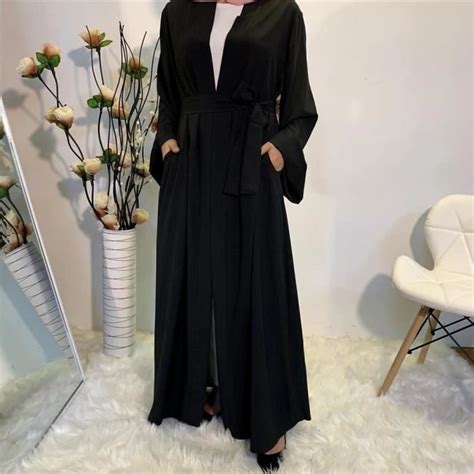 Ouvert Abaya dubaï femmes musulmanes Kimono Ramadan prière vêtements