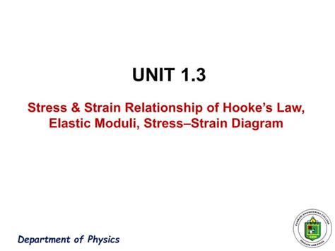 13 Stress And Strain Relationship Of Hookes Lawppt