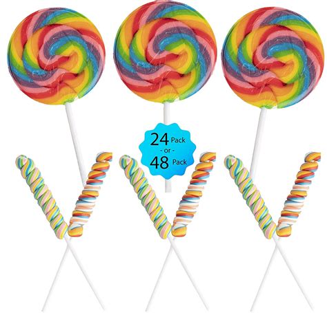 24 Large Candy Lollipops Bundle | 12 Swirl and 12 Twisty Pops ...