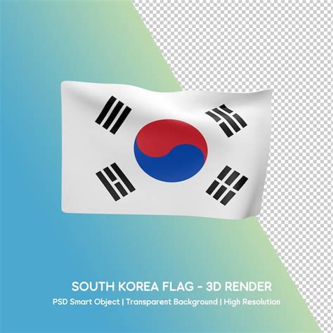 Bandera De Korea Del Sur Dise O D Un Fondo Azul Y Verde Con Una