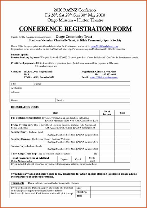 Event Registration Form Template Free Download Nismainfo