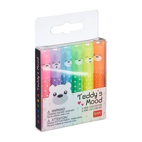 Legami Teddy S Mood Set Di 6 Mini Evidenziatori Lema Scuola