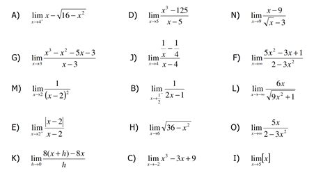 Solved A Limx→4 X 16 X22d Limx→5x3 125x 5n Limx→9x 9x2 3g