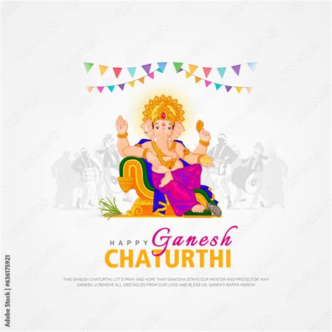 Vector Illustration Of Lord Ganpati Background For Ganesh Chaturthi