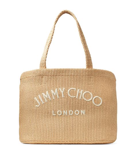 Jimmy Choo Raffia Beach Tote Bag In Natural Lyst