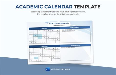 Academic Calendar Template in Word, PDF - Download | Template.net