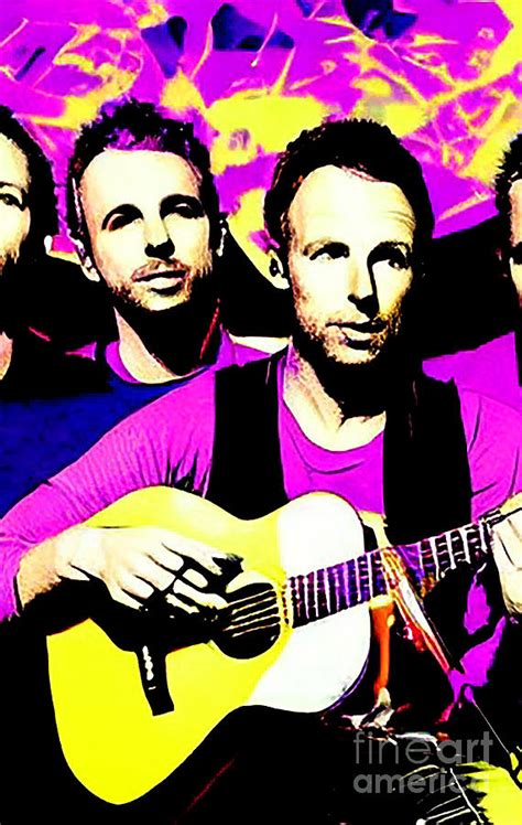 Coldplay Band Singer Portrait Digital Art Mixed Media by Lisa Von ...