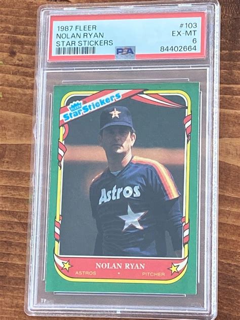 1987 Fleer Star Stickers 103 Nolan Ryan PSA 6 EBay