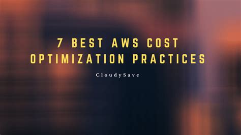 Aws Cost Optimization Best Practices Cloudysave