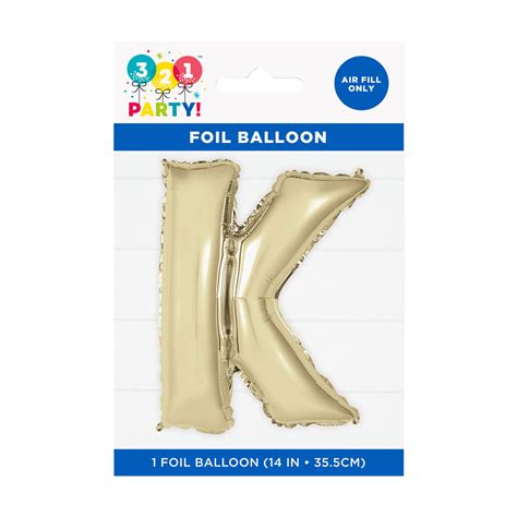 Golden Foil Letter K Balloon 14 Inches