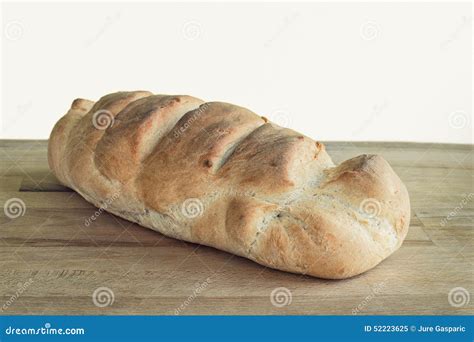 Loaf Of Whole Wheat Bread Isolated On White Retro Look Stock Image