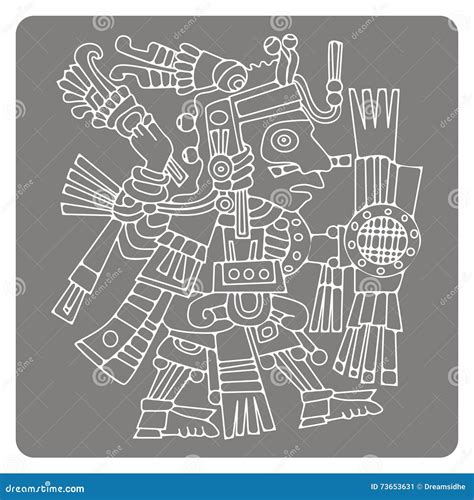 Icono Monocromático Con Símbolo De Los Códices Aztecas Ilustración del